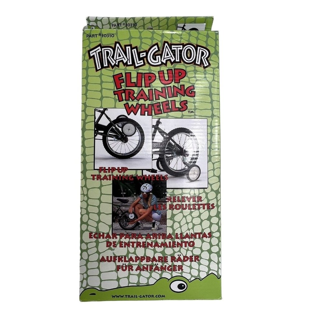 Trail Gator Flip Up Training Wheels Fold Up 12"-20" Black Adjustable Kids Biking